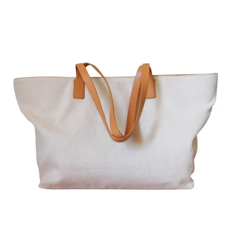 Tory Burch Rodeo Drive Ltd. Ed. Canvas Hand-Beaded Large Tote Bag Beach NWOT